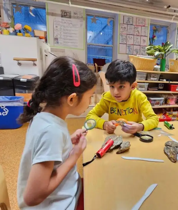 Kids studying and playing together
